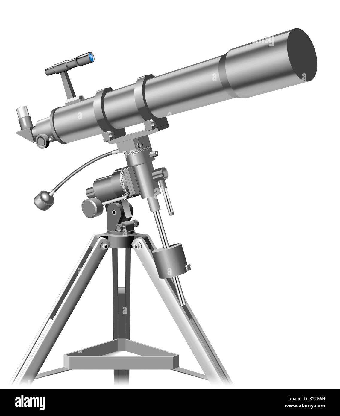Instrument optique qui utilise une lentille d'objectif d'observer les corps célestes. Banque D'Images