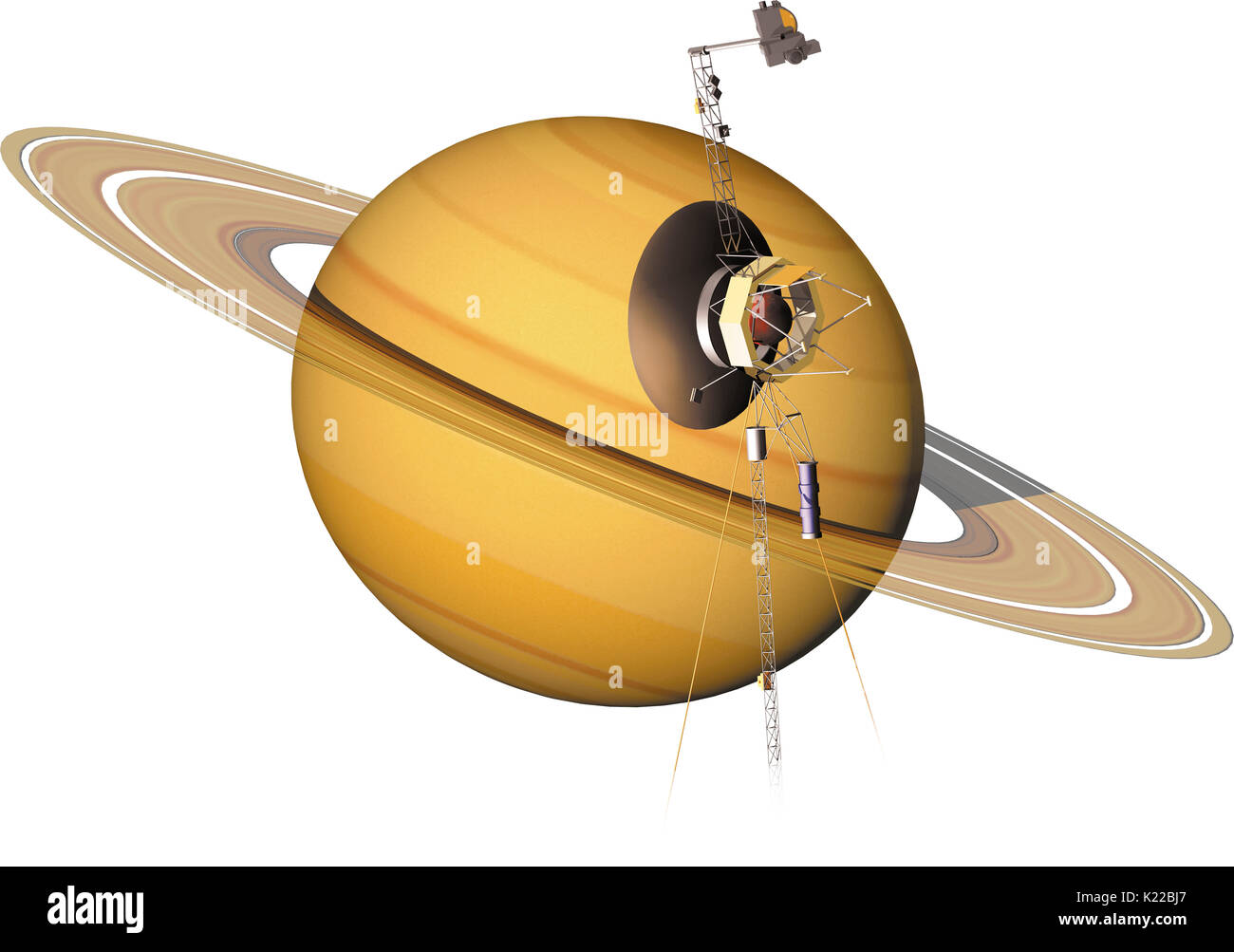 Voyager 1 et 2 a transformé notre connaissance des planètes géantes ; plus de 30 ans, après avoir été lancés en 1977, ils continuent d'explorer l'heliosheath, la région la plus externe du système solaire. Banque D'Images