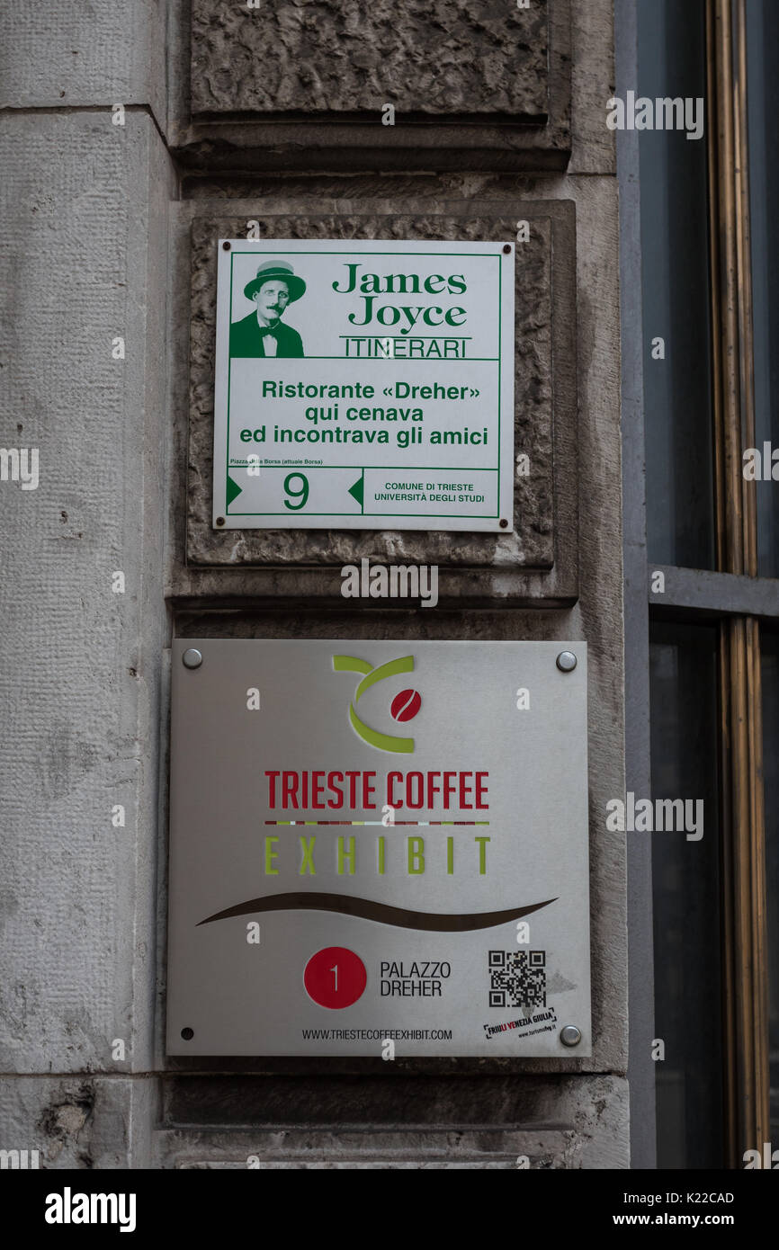 James Joyce circuit signe, Trieste, Italie Banque D'Images