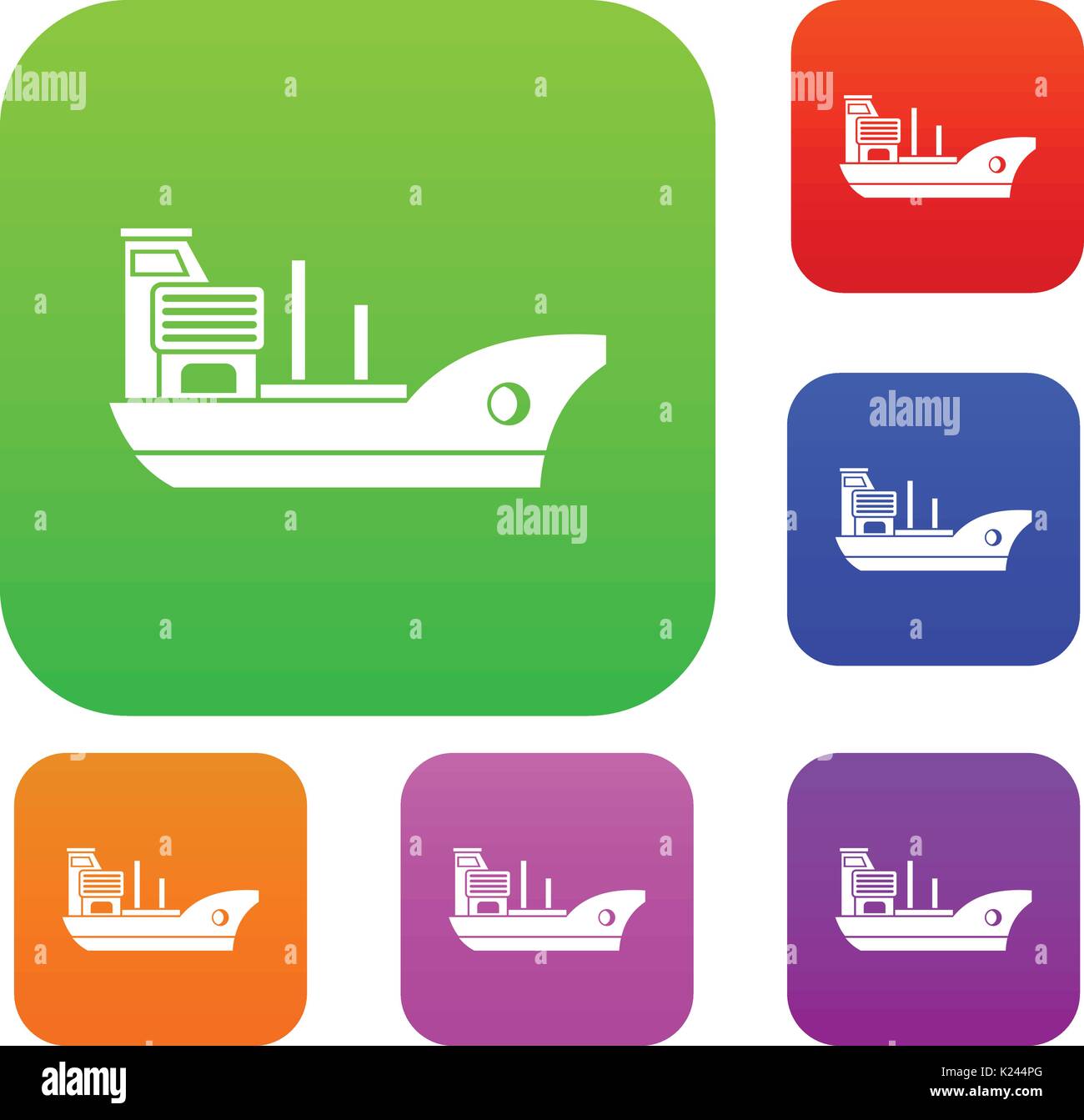 Navire marin collection set Illustration de Vecteur