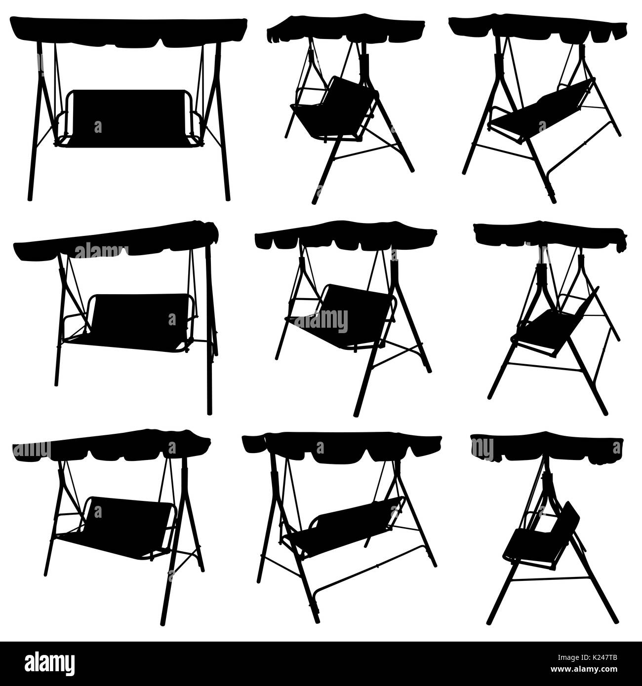 Ensemble de balançoires de jardin isolated on white Banque D'Images