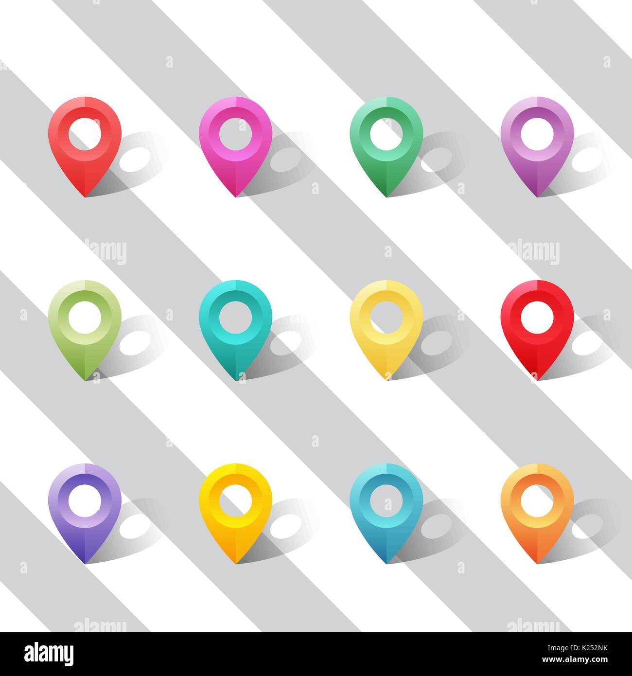 Pointeurs de couleur vive . Vector set Illustration de Vecteur