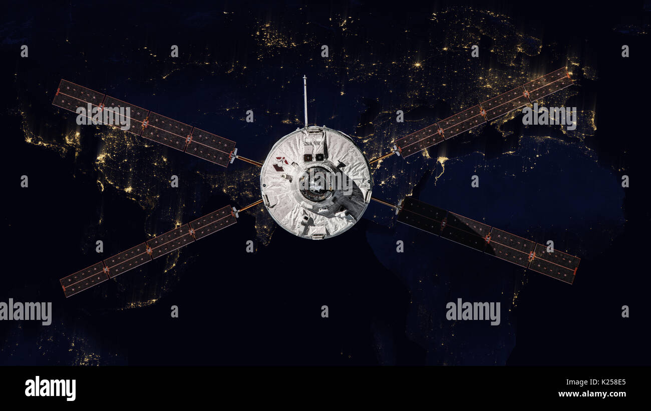 L'Agence spatiale européenne d'Automated Transfer Vehicle-4 s'approche de la Station spatiale internationale. Banque D'Images