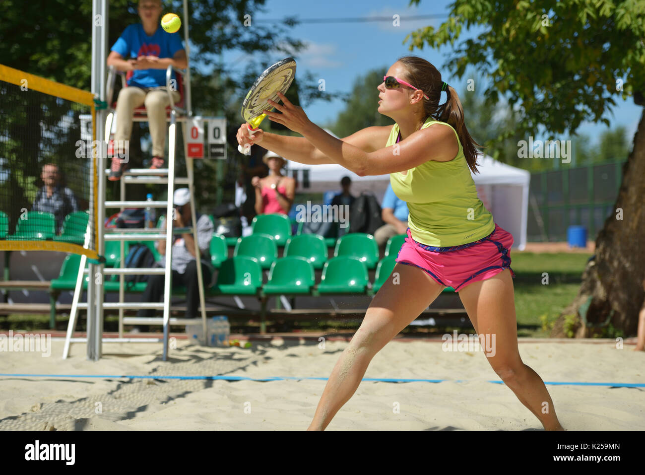 Moscou, Russie - le 20 juillet 2014 : Dorothee Berreth de l'Allemagne dans  le match pour la 3e place contre la Russie au cours de Beach Tennis ITF  World Team Championship Photo Stock - Alamy