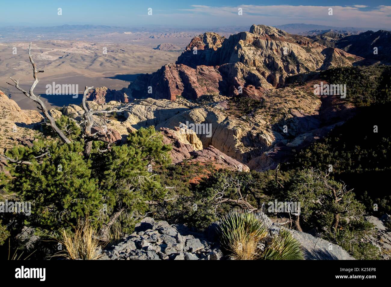 Des formations de roche rouge au Red Rock Canyon National Conservation Area, 26 septembre 2016 près de Las Vegas, Nevada. Banque D'Images