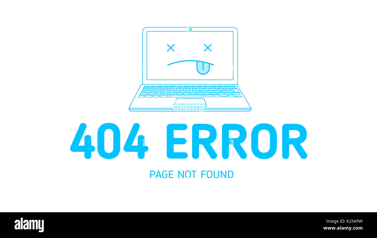 Erreur 404 avec icône portable modèle pour site web avec fond blanc graphic Banque D'Images