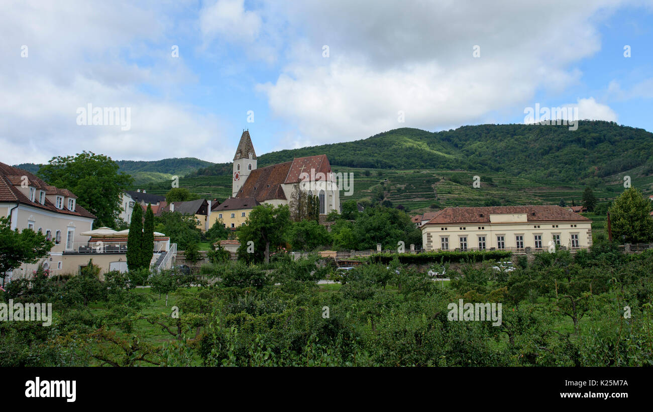 Avis de Spitz, Autriche dans l'UNESCO World Heritage area Vallée de la Wachau. Banque D'Images