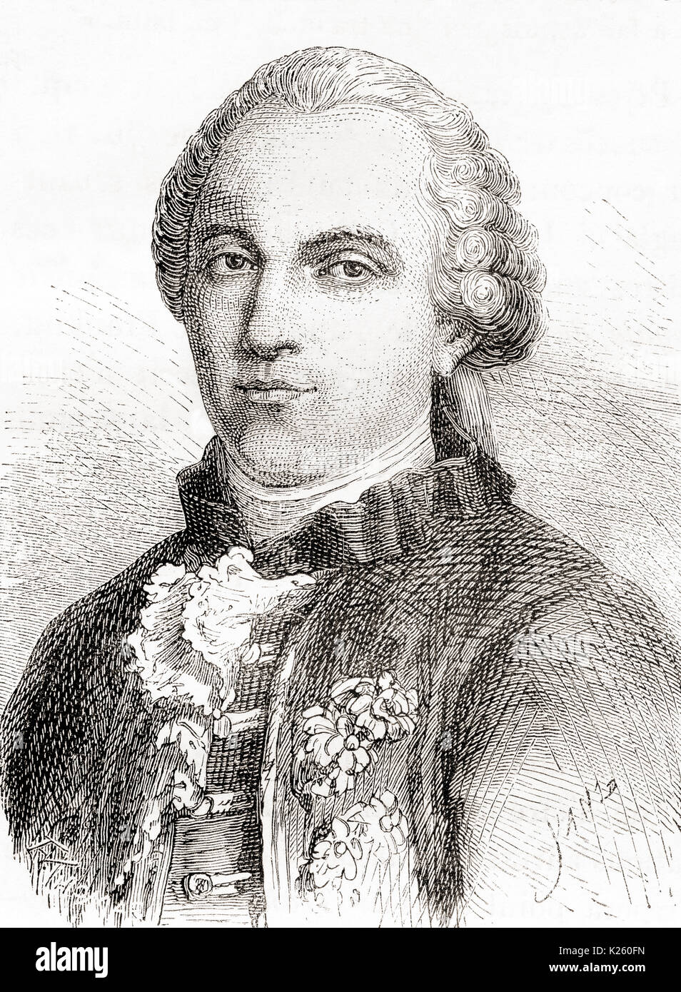 Georges-Louis Leclerc, Comte de Buffon, 1707 - 1788. Naturaliste français, mathématicien, cosmologiste, et encyclopédiste. De : Les merveilles de la science, publié en 1870. Banque D'Images