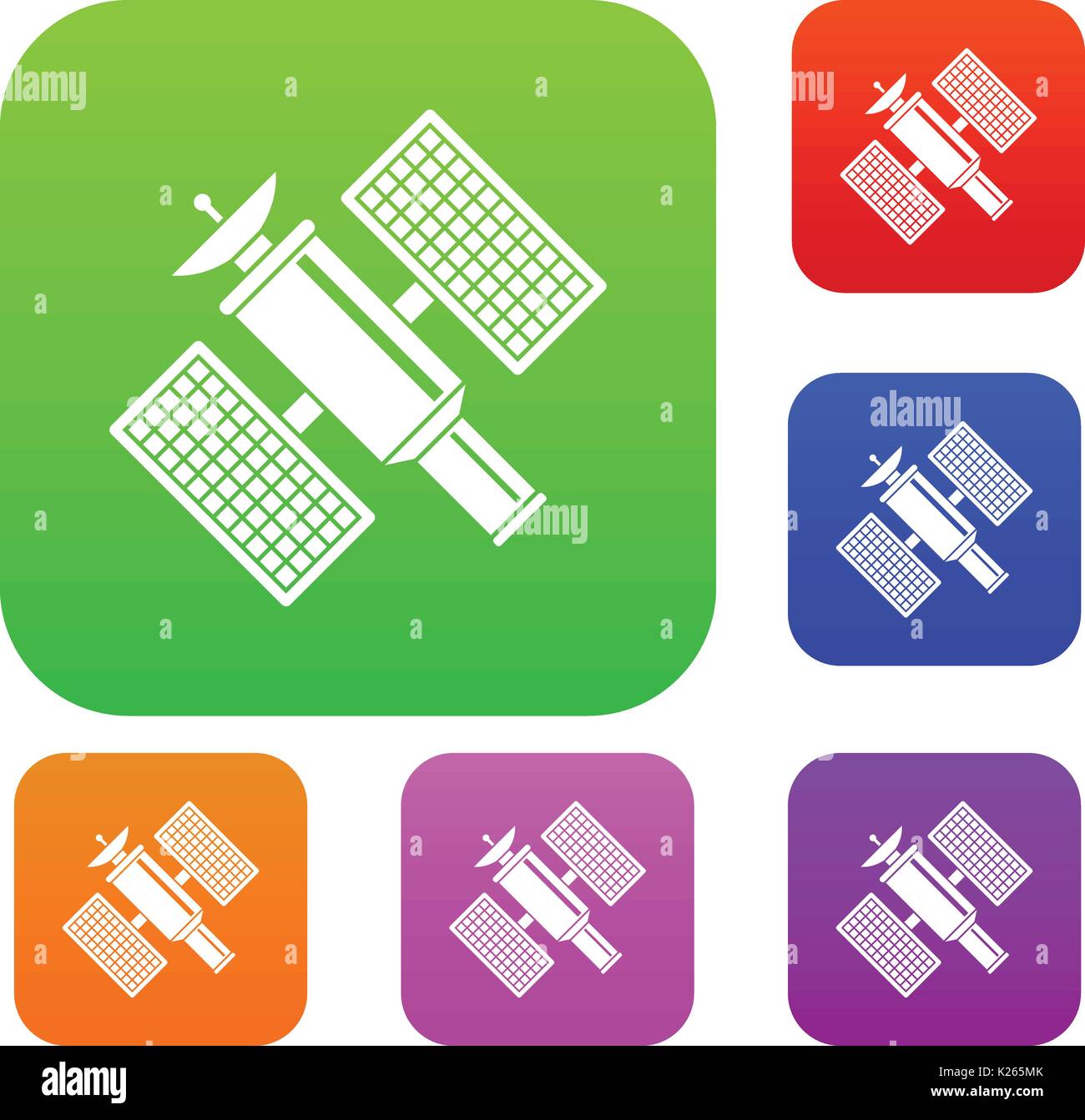 Le satellite de l'espace collection Illustration de Vecteur