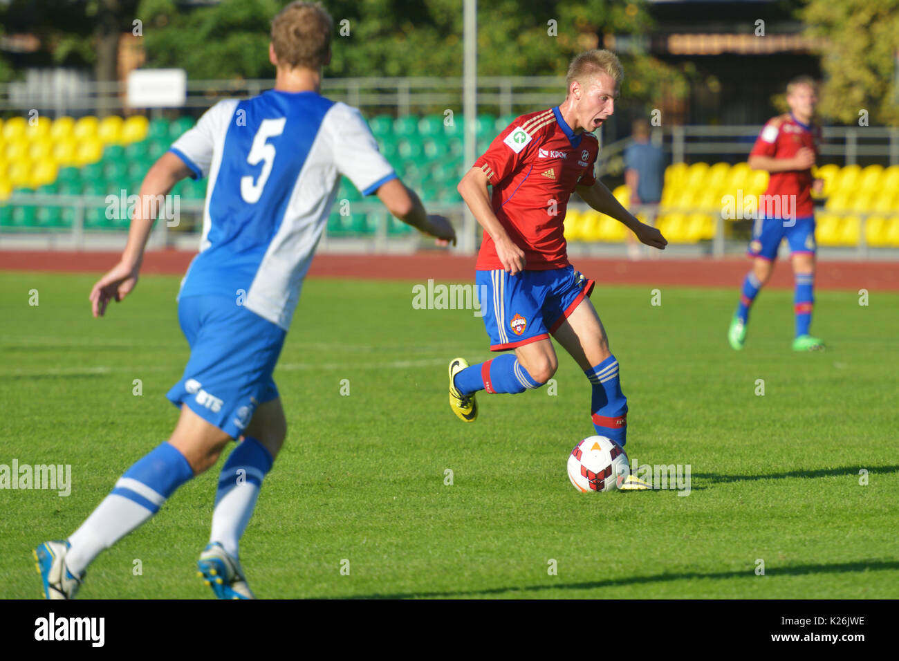 Moscou, Russie - le 22 juillet 2014 : Match Dynamo, Moscou - CSKA Moscou, au cours de la Lev Yashin VTB Cup, le tournoi international U21 pour les équipes de soccer. Banque D'Images