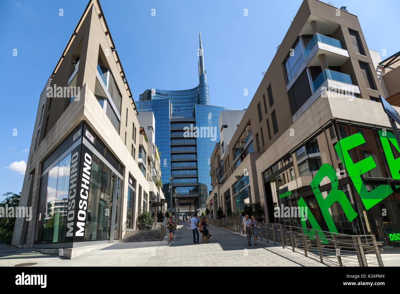 Architectures en quartier de Porta Nuova, Milano, Italie Banque D'Images