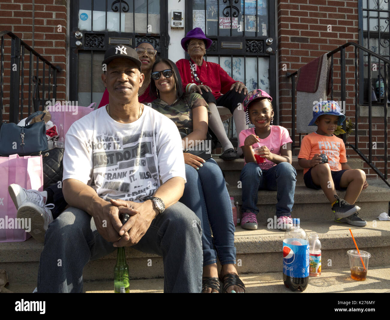 Block Party dans la section de Bedford Stuyvesant, Brooklyn26 août 2017. Banque D'Images