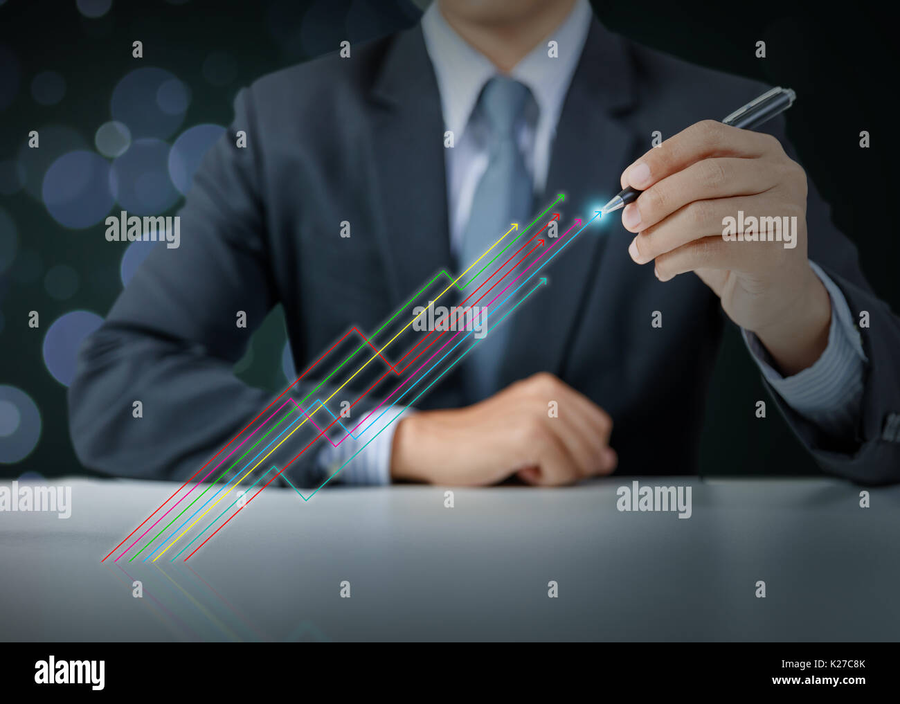 De plus en plus présent d'affaires, la croissance de l'entreprise graphique Banque D'Images