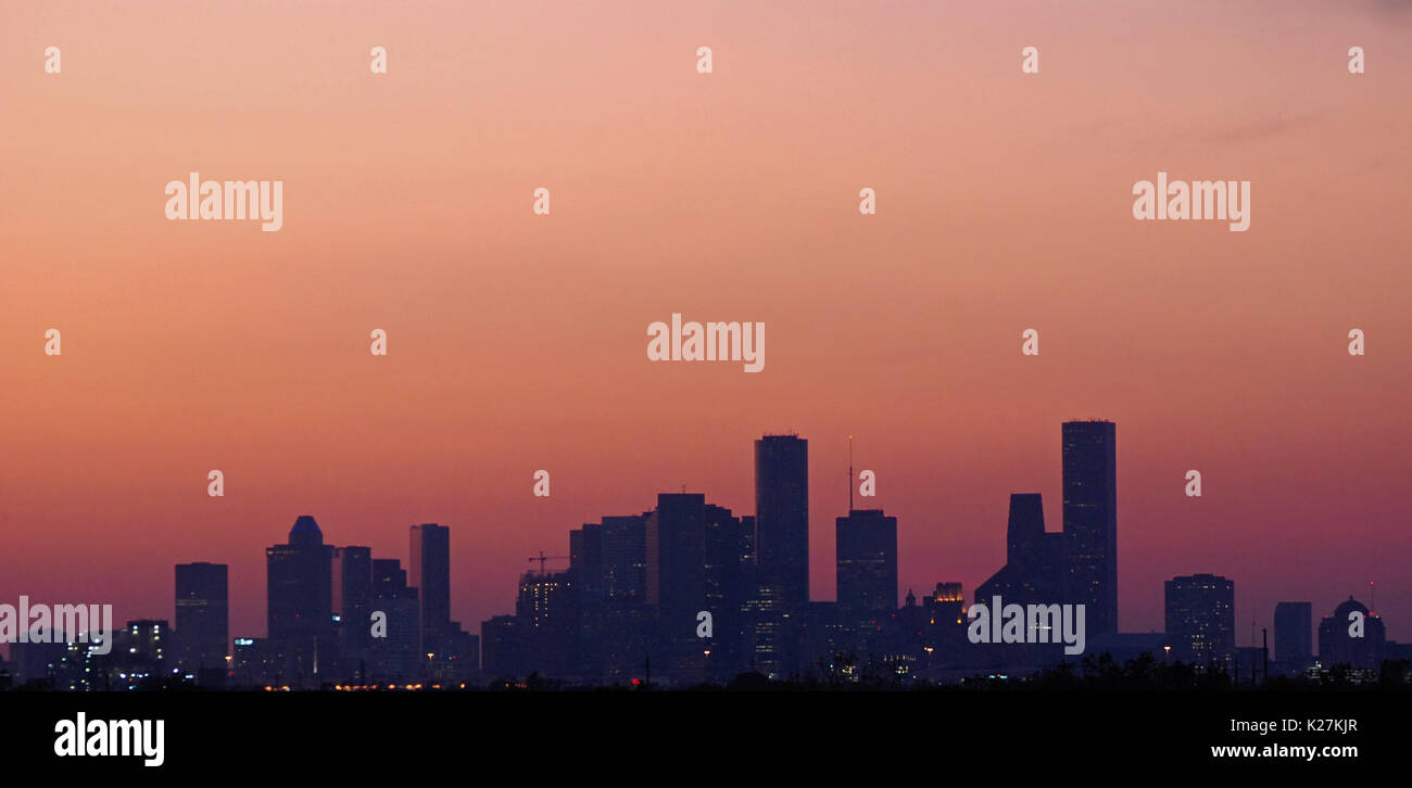 Houston Skyline at Sunset Banque D'Images