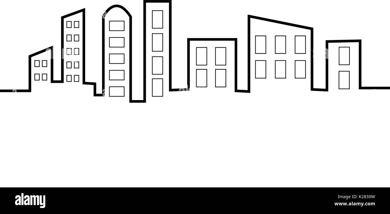 Paysage de ville. Bannière horizontale avec un panorama de la métropoles Illustration de Vecteur