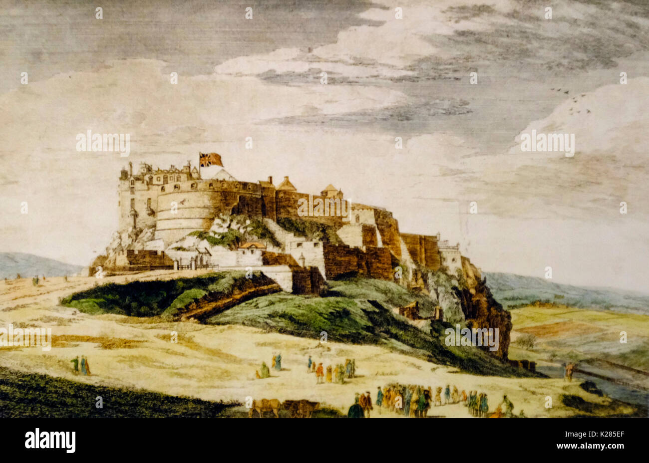 Vue de l'Est de Château d'Edimbourg, vers 1750 Banque D'Images