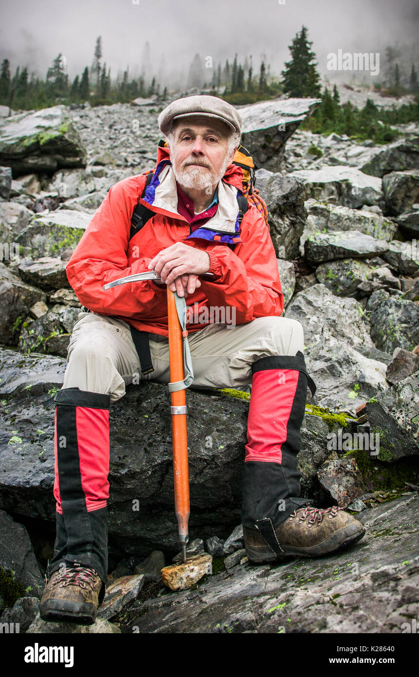 Portrait d'un mâle adulte d'alpiniste / mountaineer. Banque D'Images