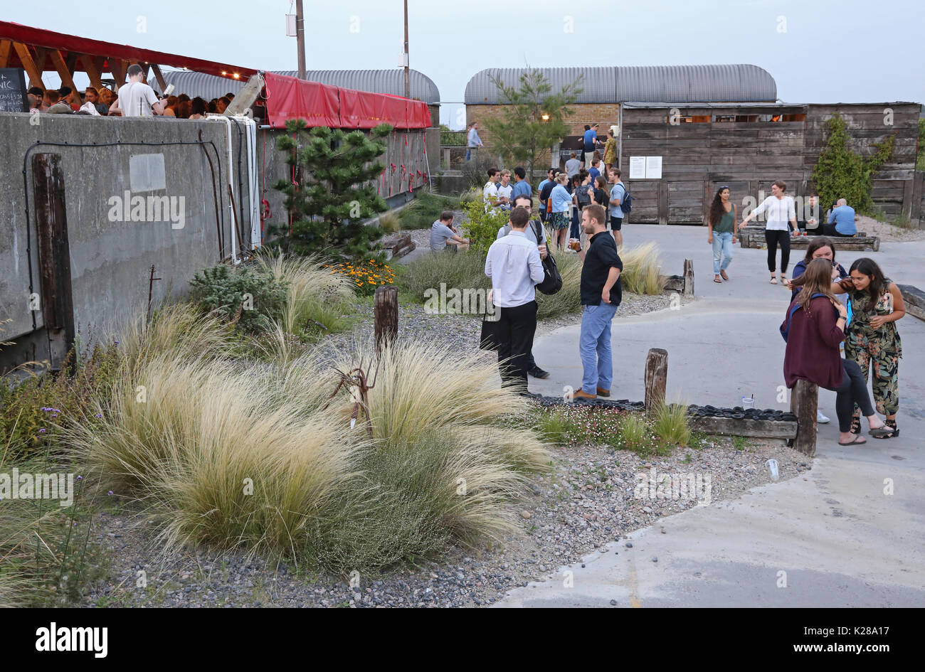 Le jardin Derek Jarman sur le parking de plusieurs étages de Peckham, conçu par Dan Bristow. À côté de Frank's Bar, le célèbre restaurant et bar sur le toit. Banque D'Images