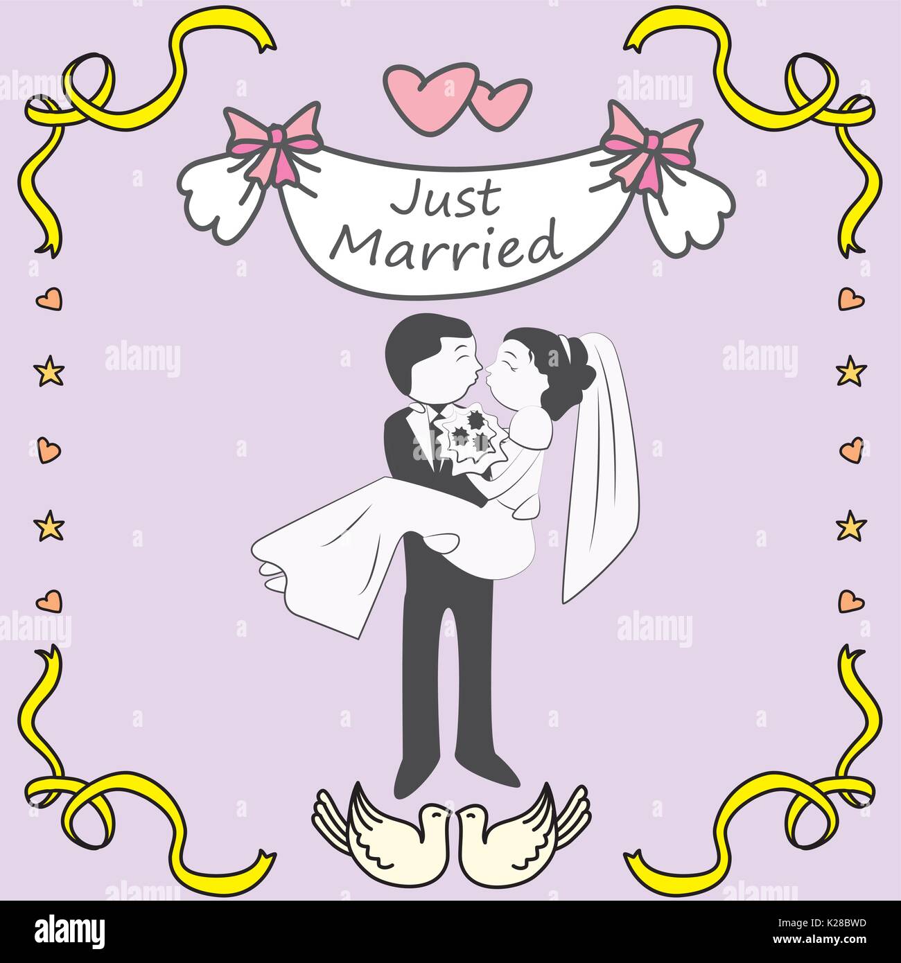 L'amour en couple, récemment mariés, vector illustration Illustration de Vecteur