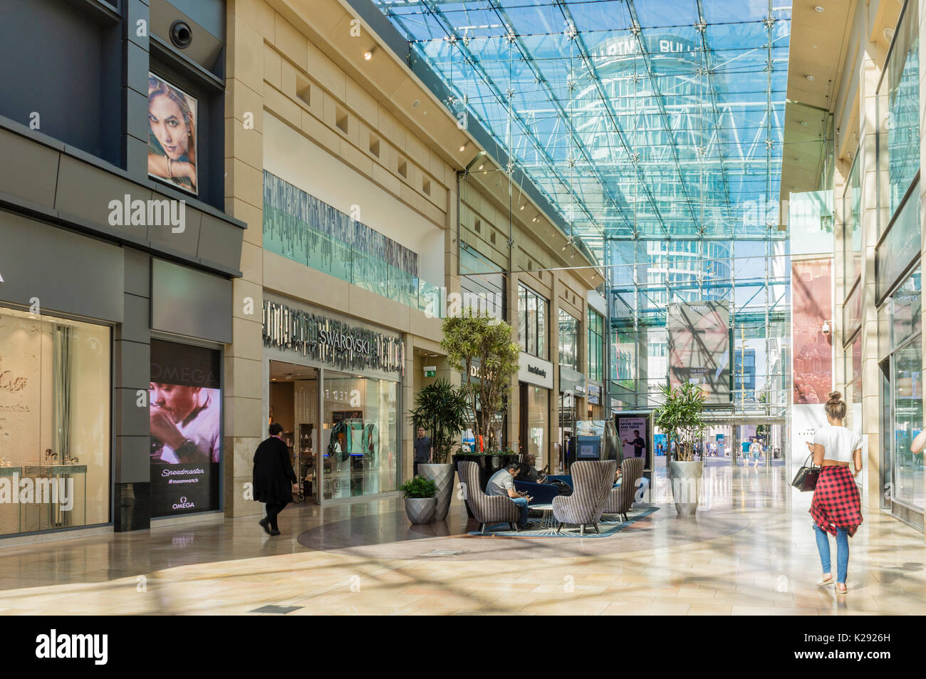 Vue de l'intérieur du centre commercial Bullring Centre à Birmingham West Midlands, FR, UK. Banque D'Images