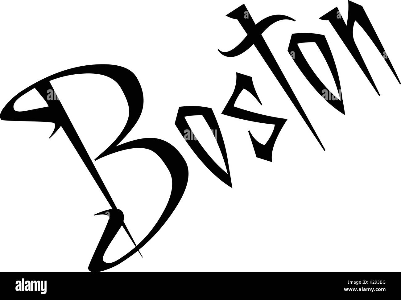 Boston signe illuatration texte sur fond blanc Illustration de Vecteur