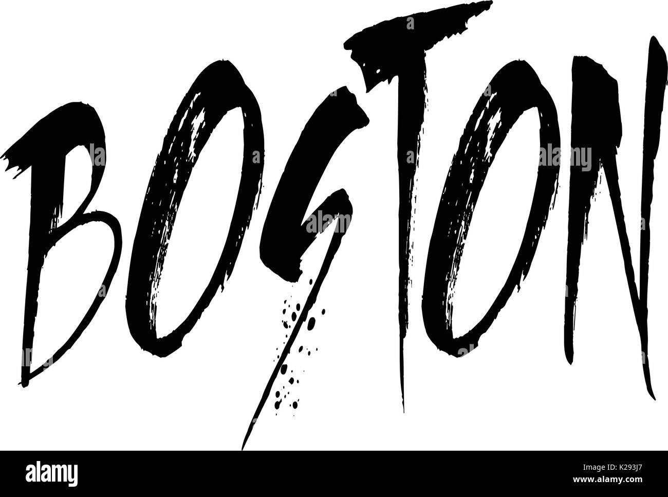 Boston signe illuatration texte sur fond blanc Illustration de Vecteur