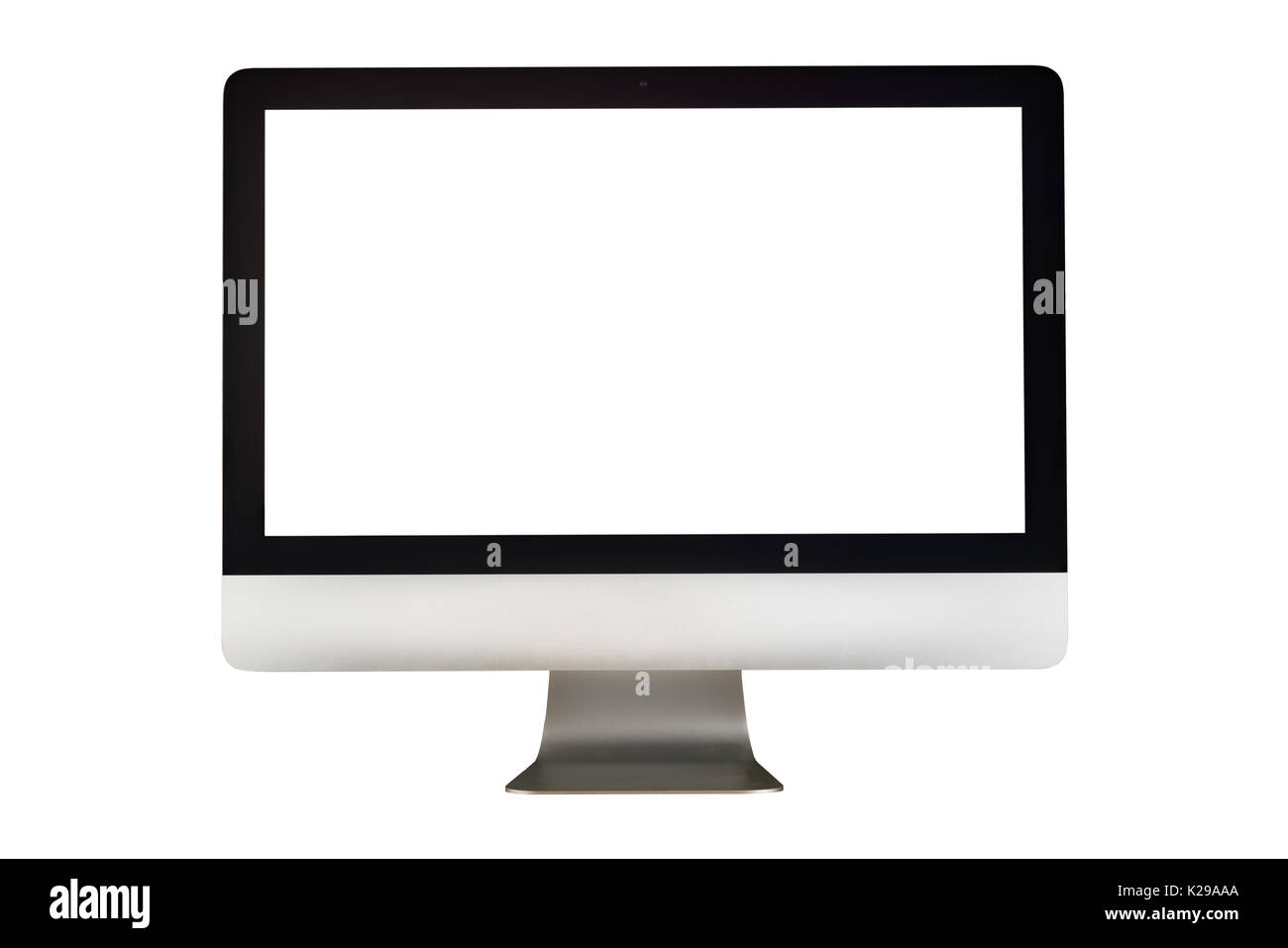Ordinateur de bureau sans clavier isolé sur fond blanc Banque D'Images