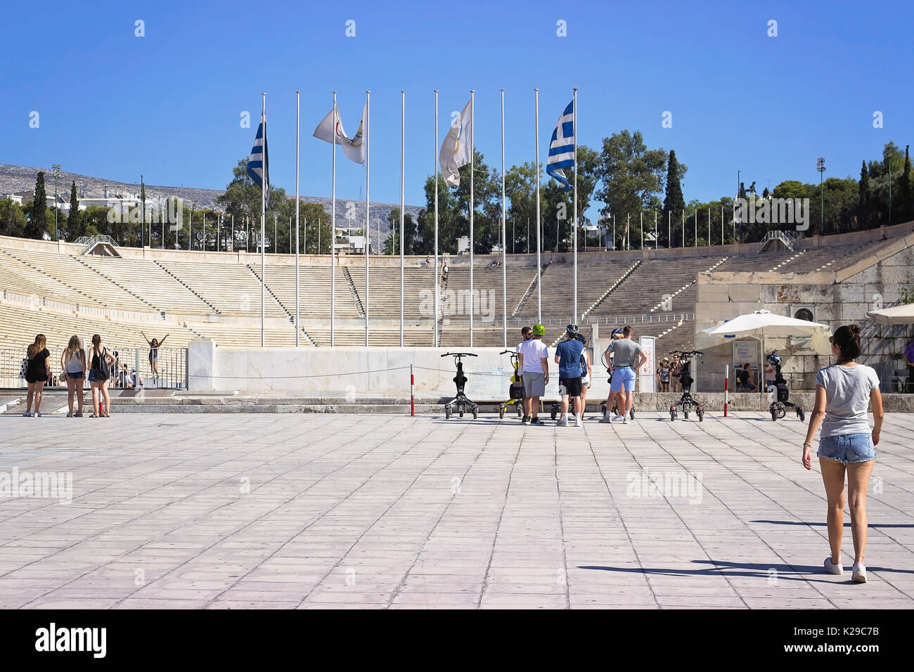 Stade kallimarmaro, où premiers jeux olympiques ont eu lieu à Athènes, Grèce, Banque D'Images