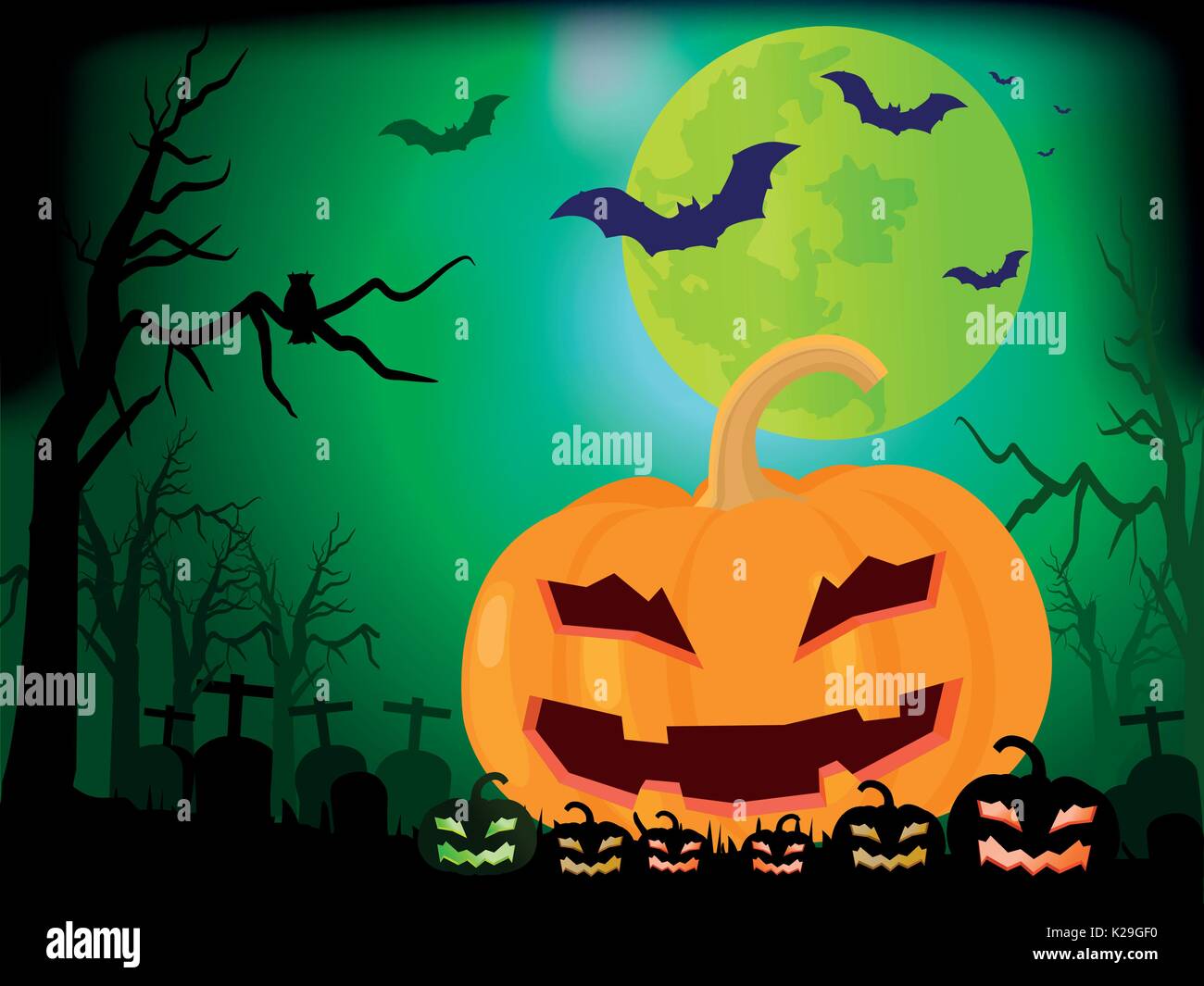 Happy Halloween day background vector illustration. Illustration de Vecteur