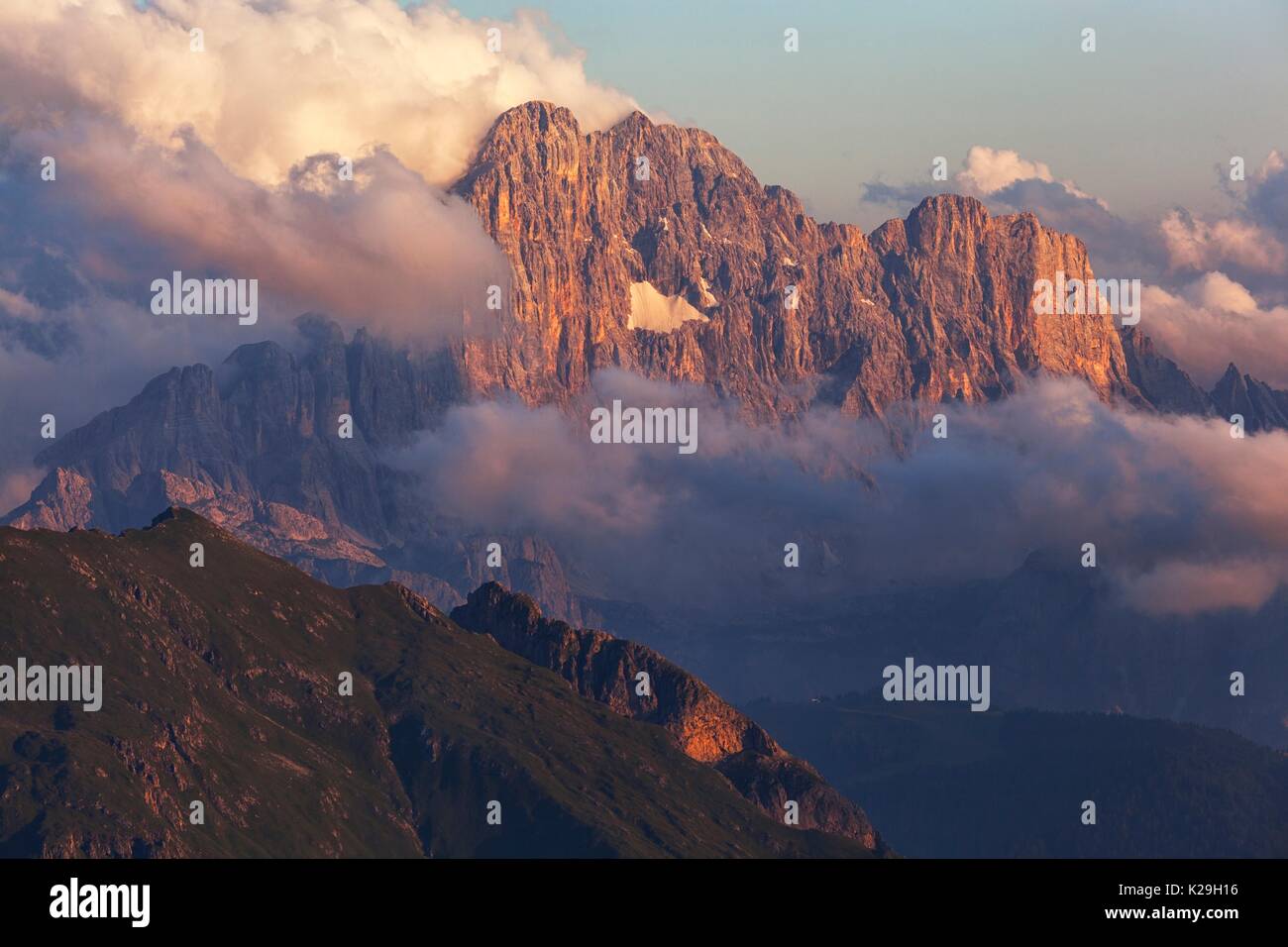 Mont Civetta, Dolomites, Padova, Veneto, Italie. Banque D'Images