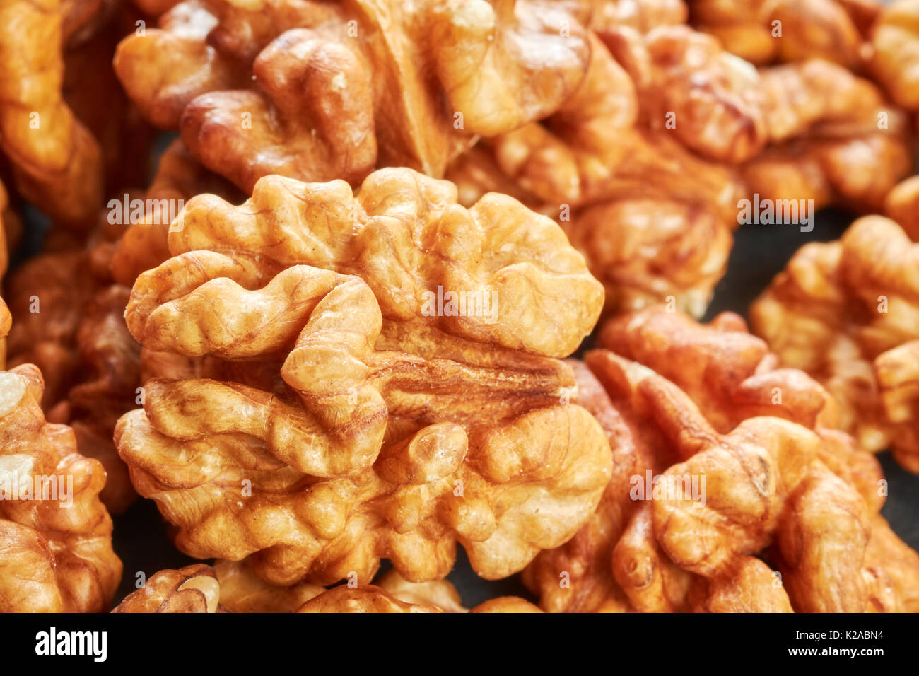 Extreme close up photo de noix, faible profondeur de champ. Banque D'Images