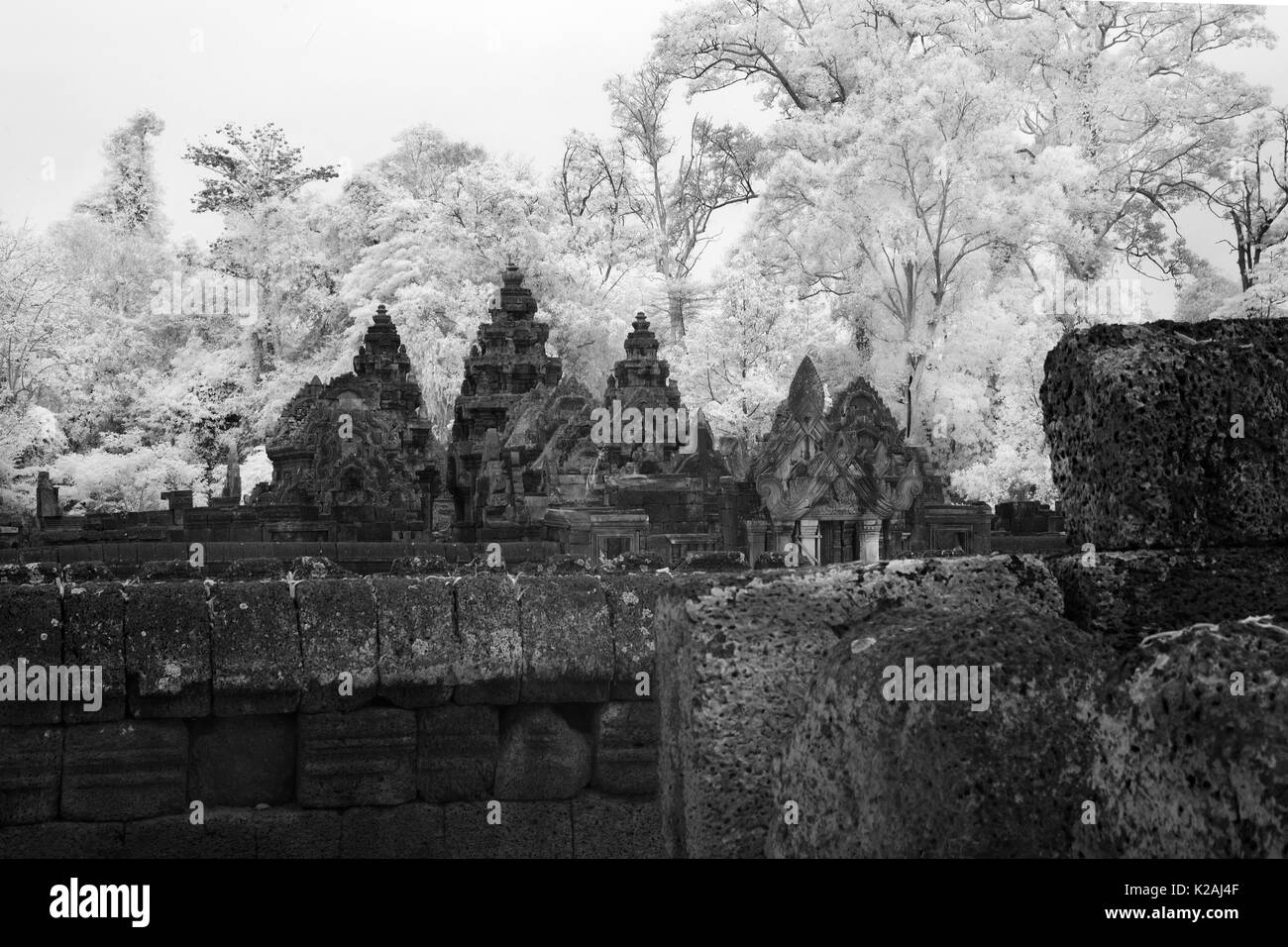 Banteay Srei beau château en grès rouge siem reap Cambodge plus de mille ans Banque D'Images