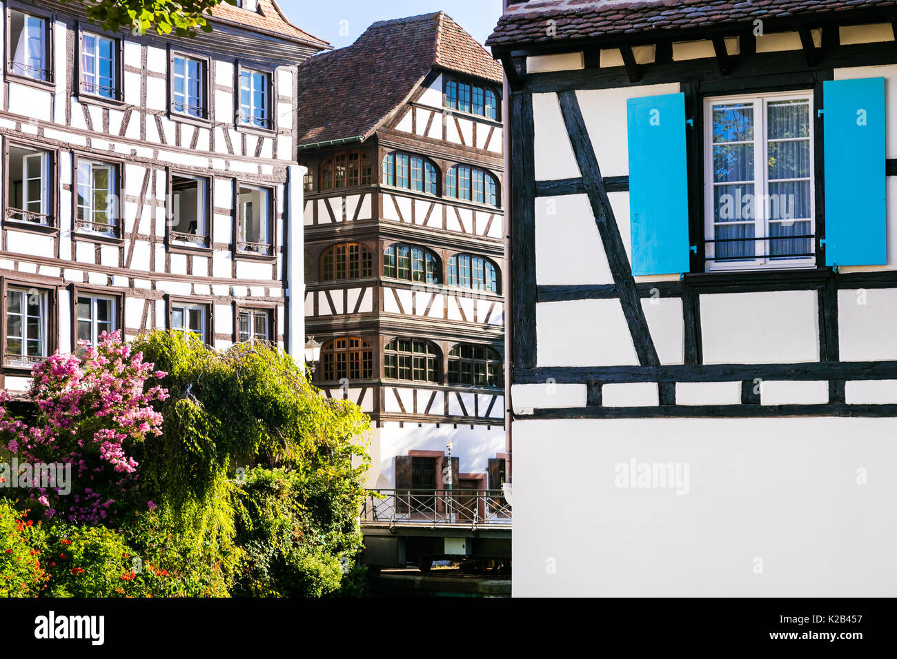 Maisons traditionnelles en ville de Strasbourg,alsace,France. Banque D'Images