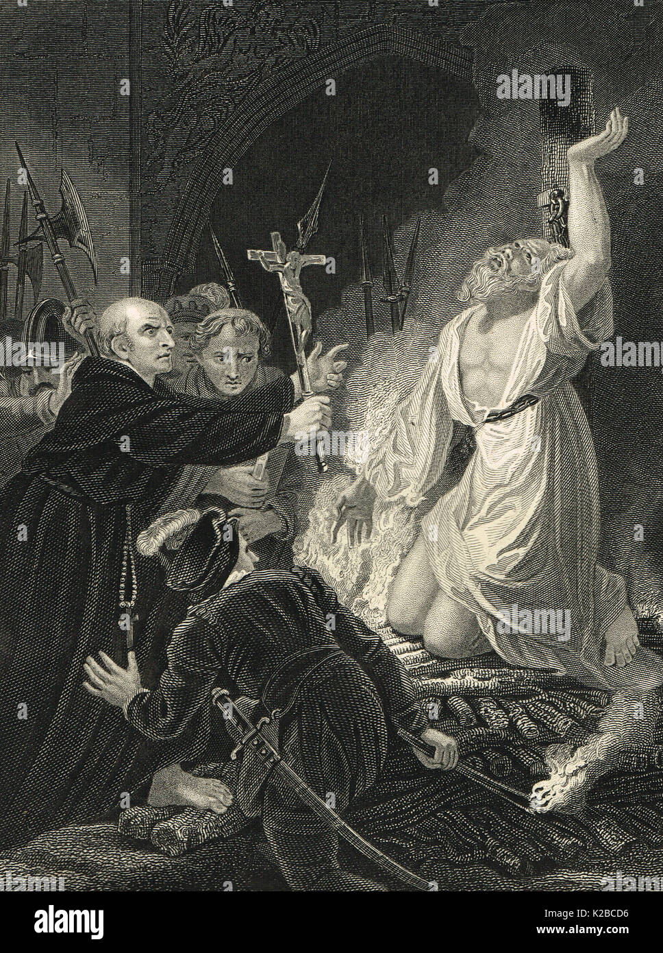 Le martyre de l'Archevêque Cranmer, 21 mars 1556 Banque D'Images