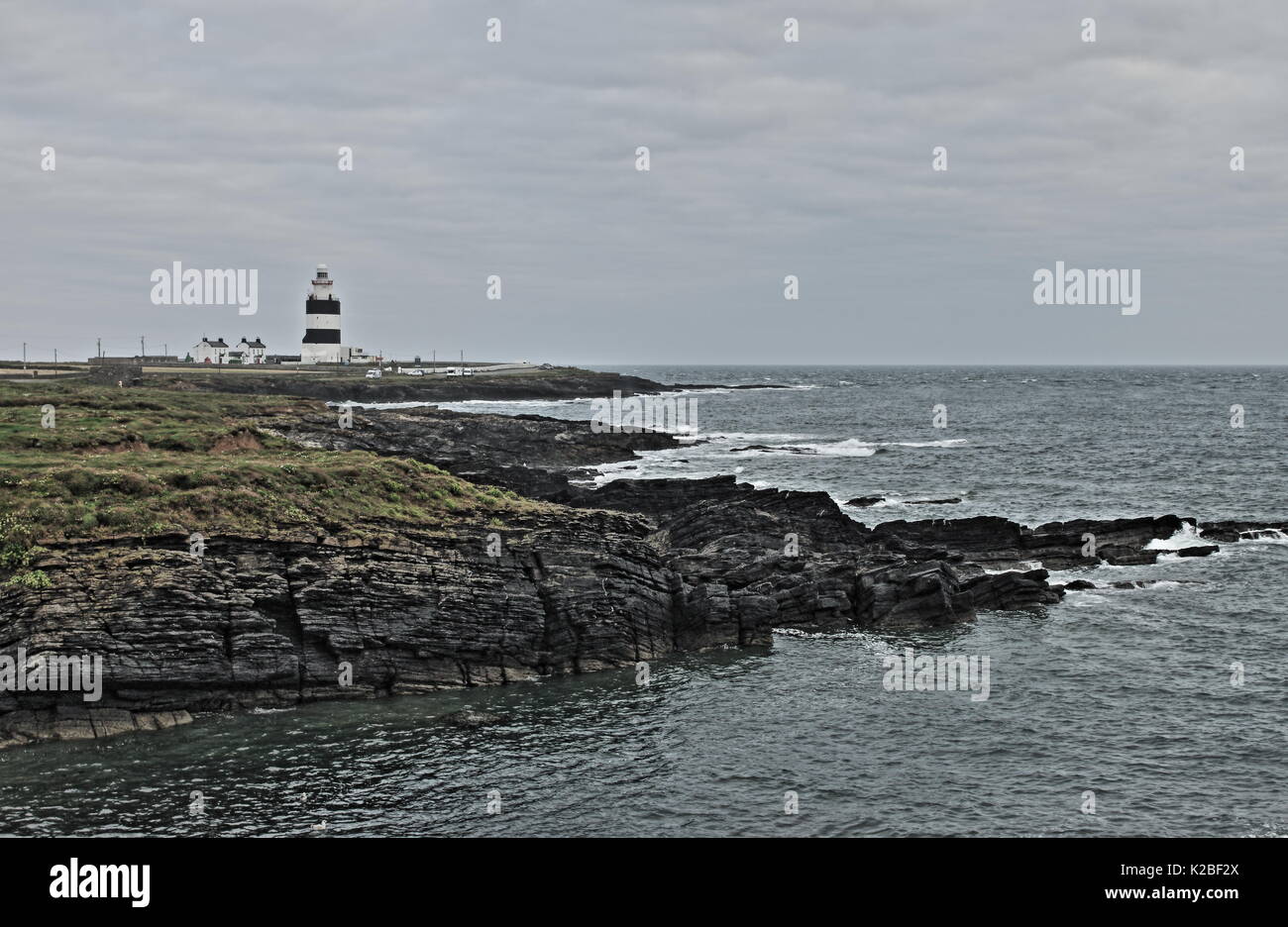 Phare de la tête crochet crochet, comté de Wexford, Irlande - HDR Banque D'Images