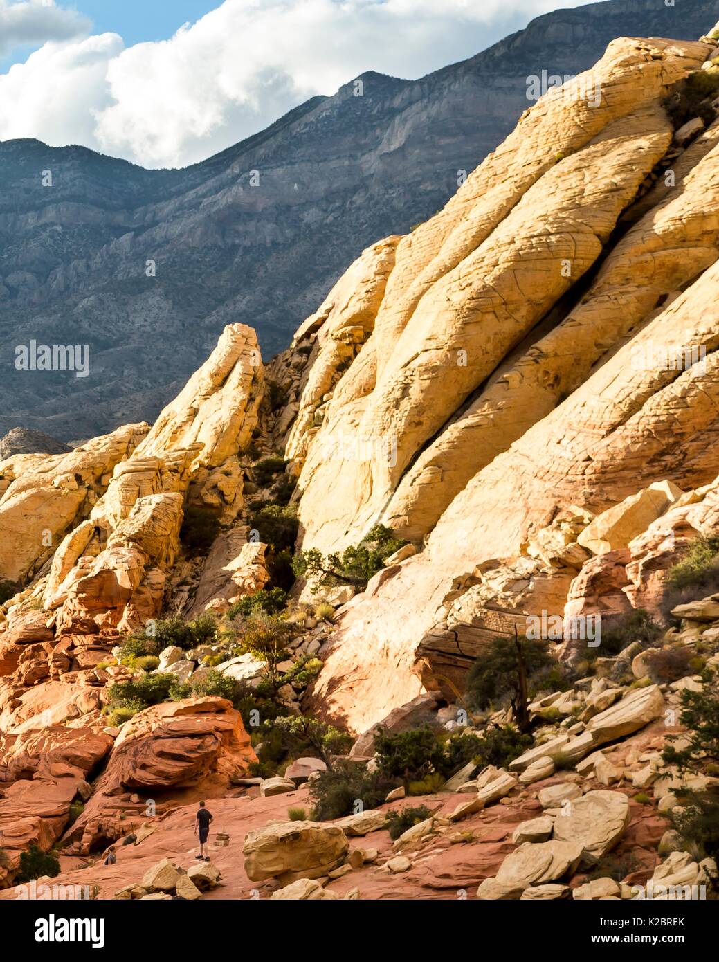 Des formations de roche rouge au Red Rock Canyon National Conservation Area, 29 septembre 2016 près de Las Vegas, Nevada. Banque D'Images