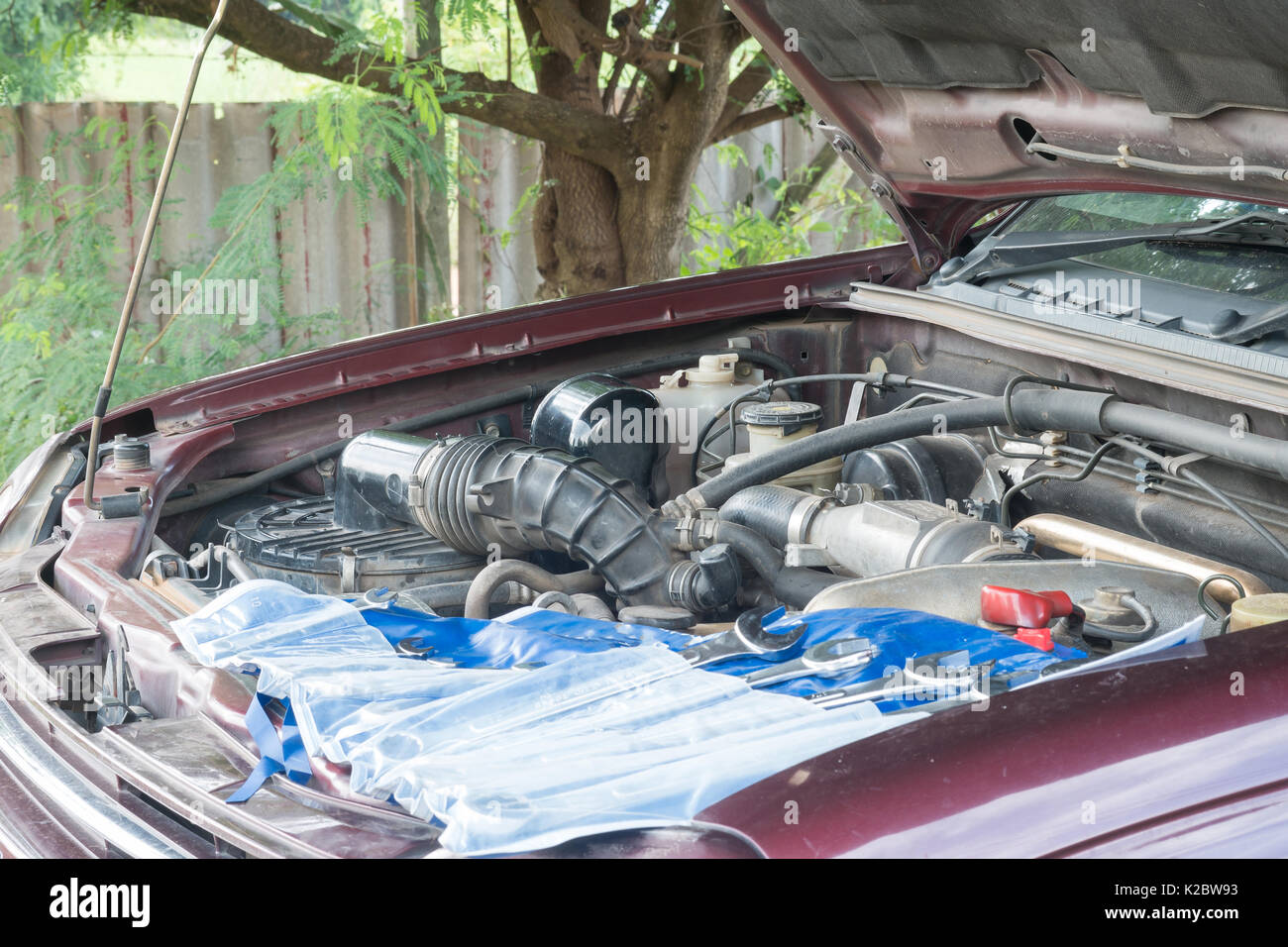 Le symbole du moteur, moteur de voiture automobile de moto. Banque D'Images