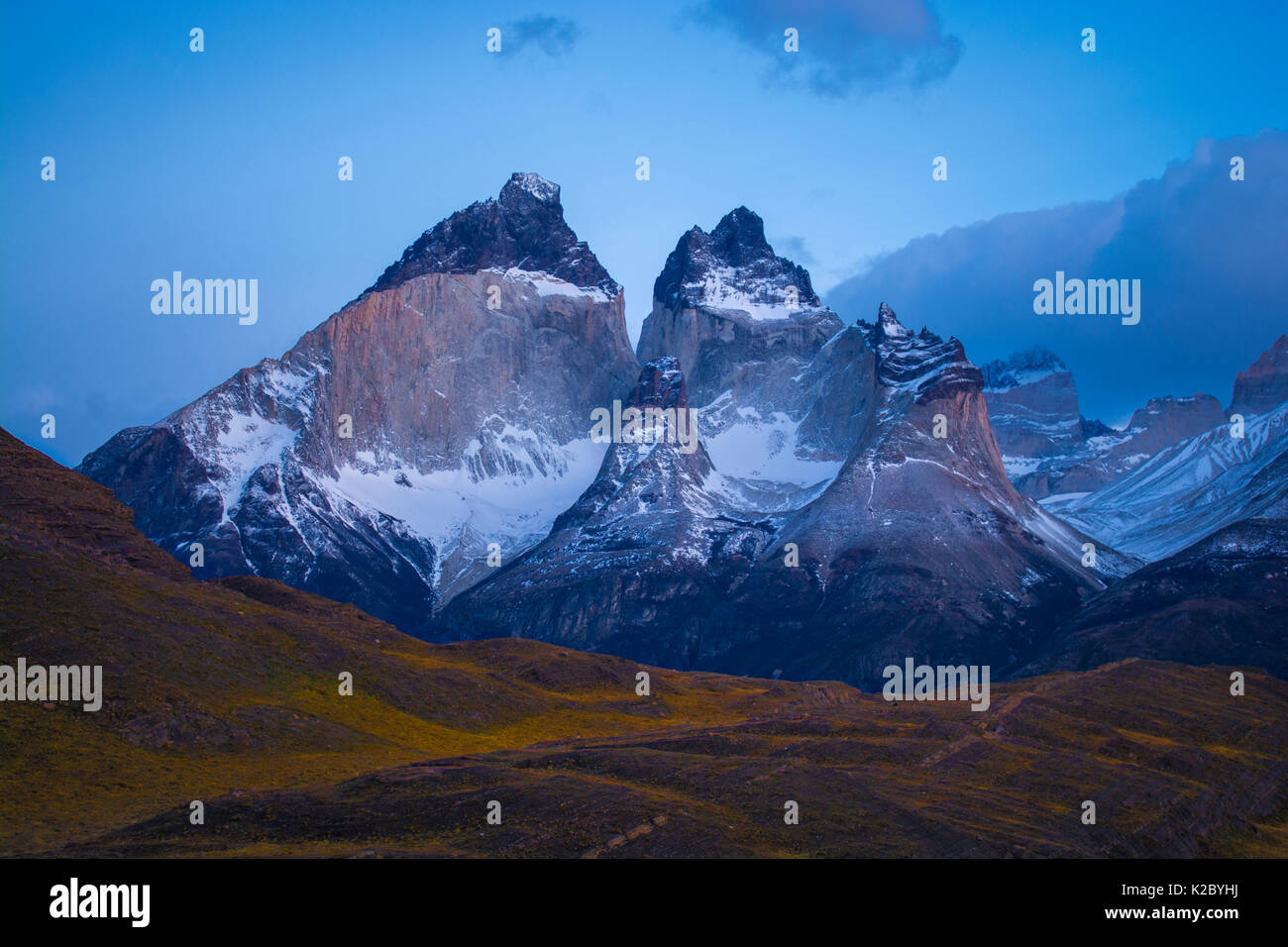 Paysage de montagne au Parc National Torres del Paine, Chili. Banque D'Images