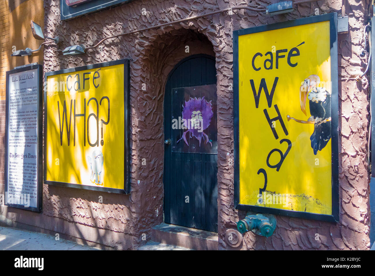 NEW YORK, USA - 22 NOVEMBRE 2016 : Cafe Wha à Greenwich Village, New York City, est un lieu avec une histoire qui remonte à 1960, époque folk Banque D'Images