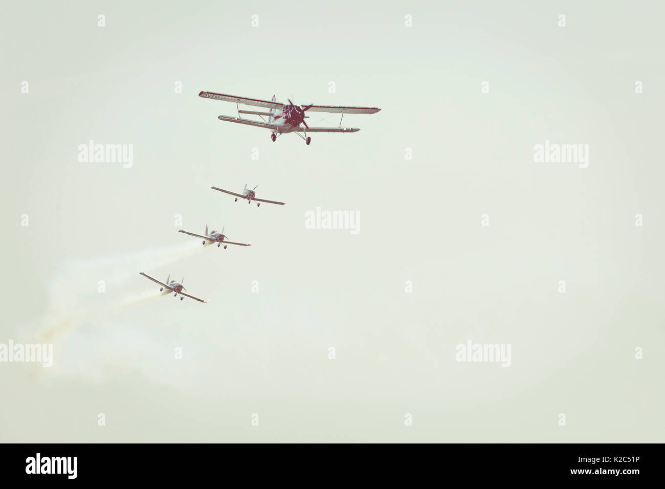 Radom, Pologne - 26 août 2017:aerobatic team pendant le spectacle aérien de Paris 2017. Banque D'Images