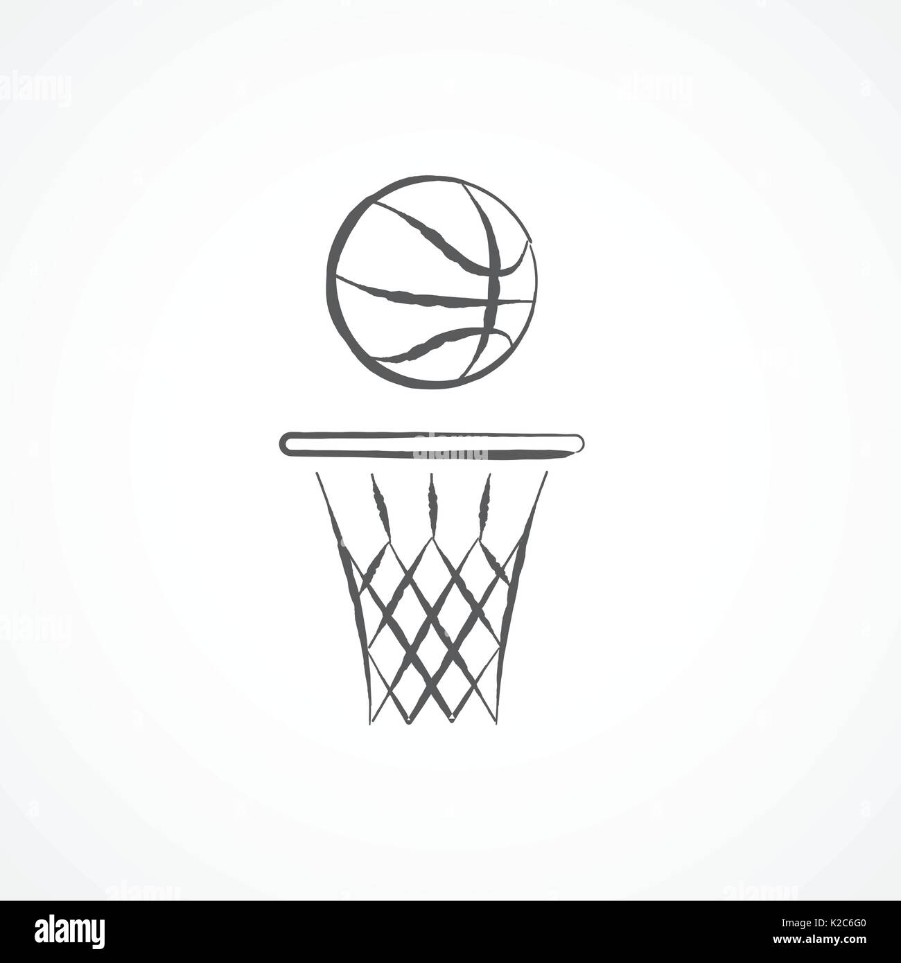 Basket-ball l'icône doodle Illustration de Vecteur