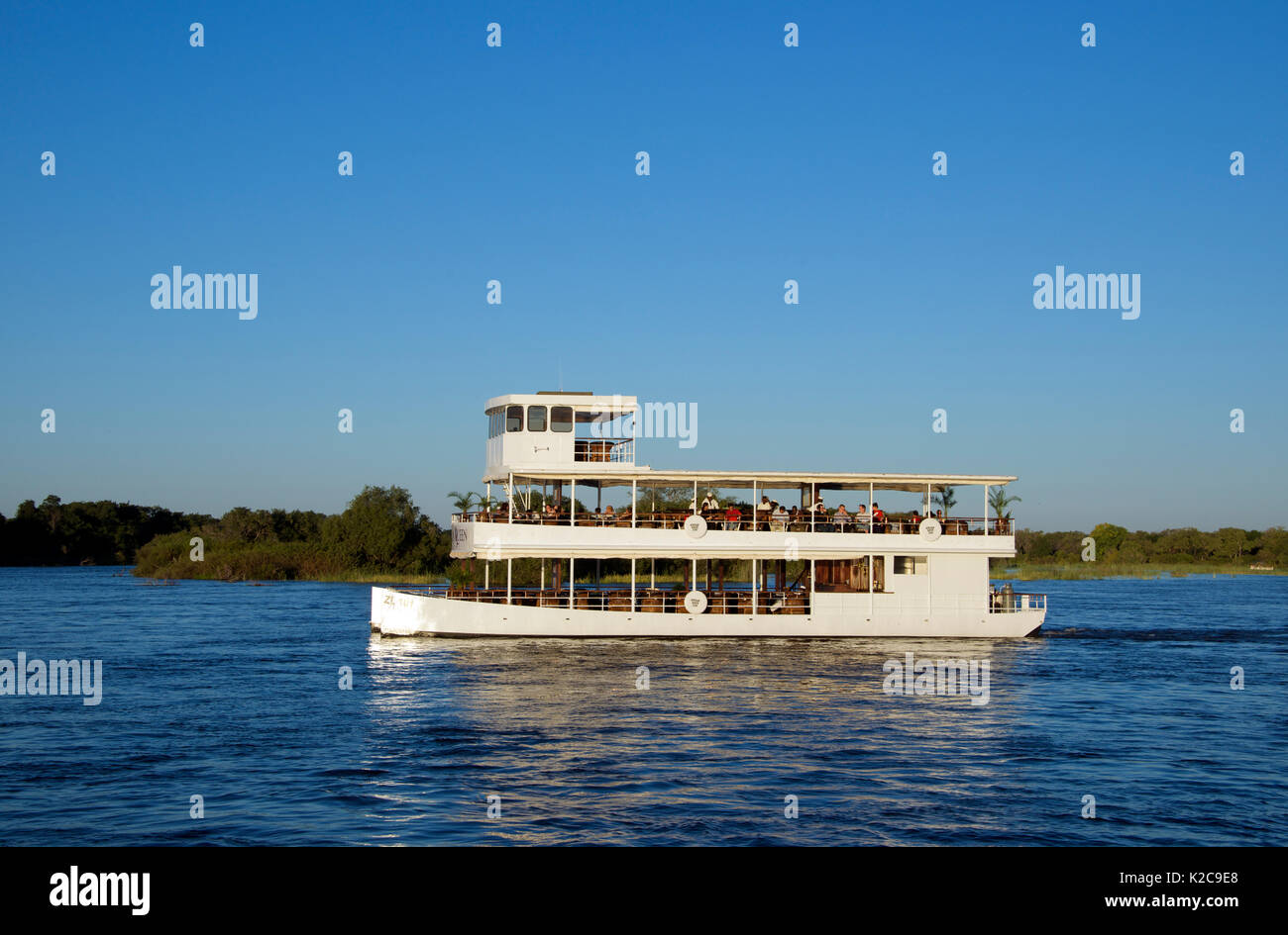 African Queen river cruise boat rivière Zambèze Zambie Banque D'Images