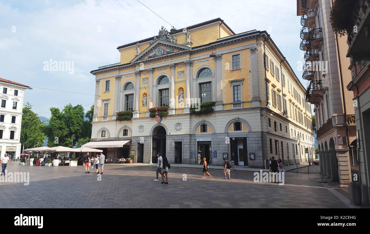 L'Hôtel de ville de Lugano Banque D'Images