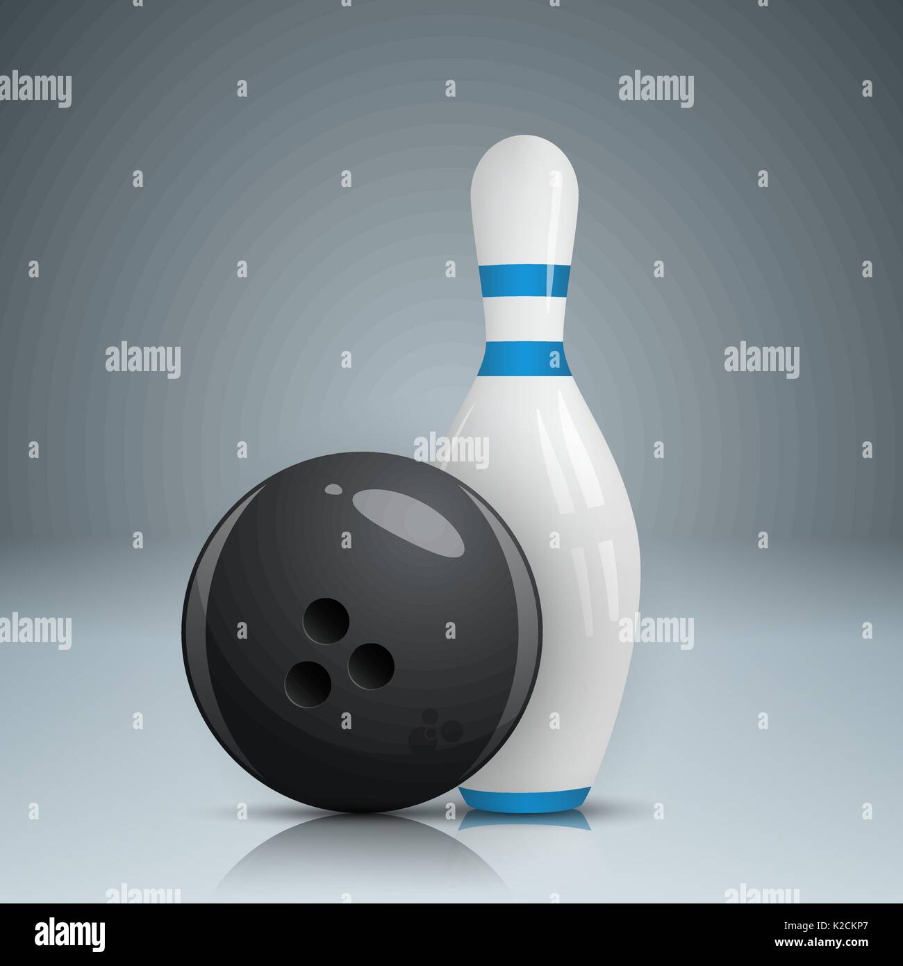 Jeu de bowling icône réaliste Illustration de Vecteur