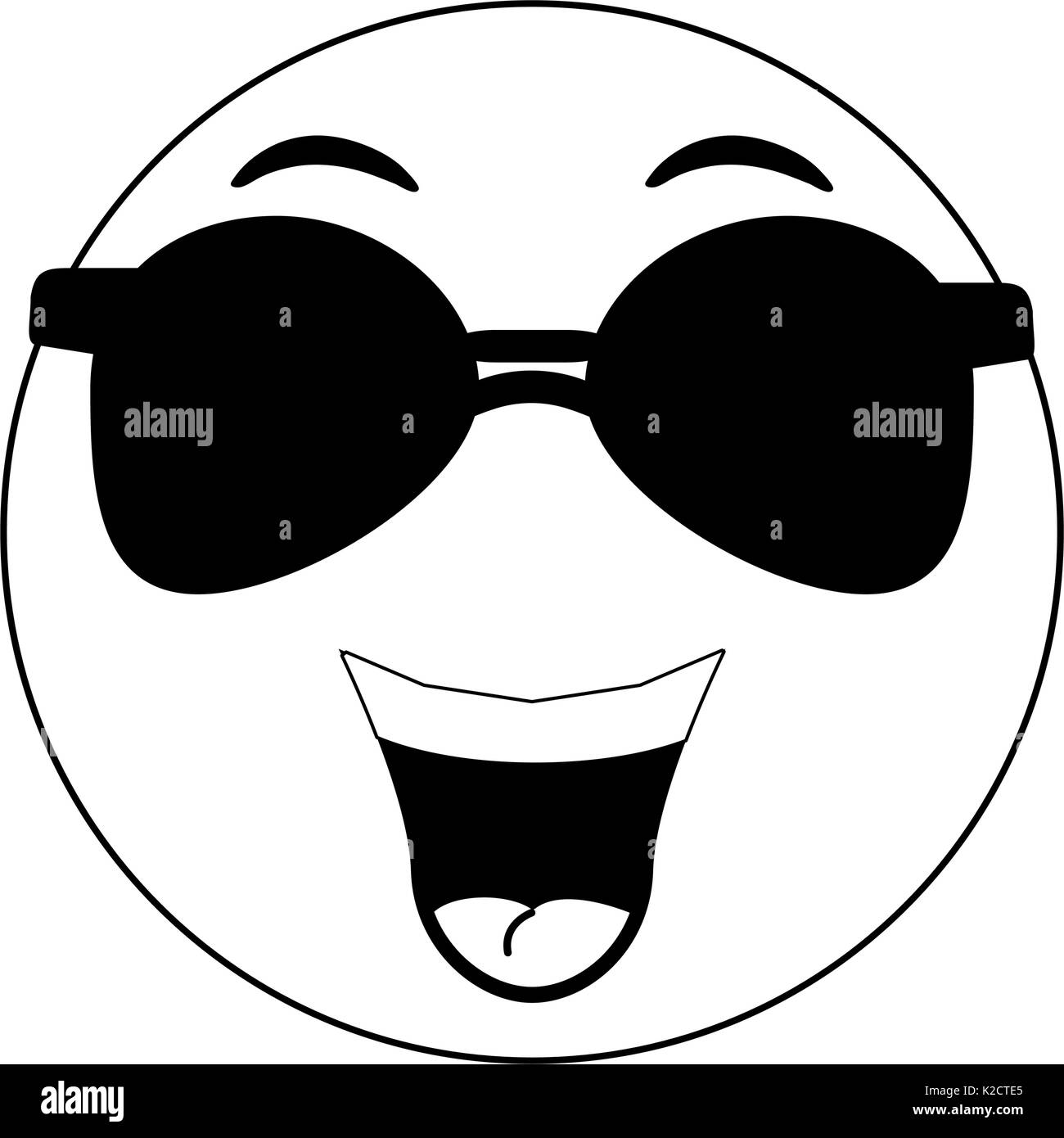 Heureux avec des lunettes emoji icône messagerie instantanée libre Illustration de Vecteur