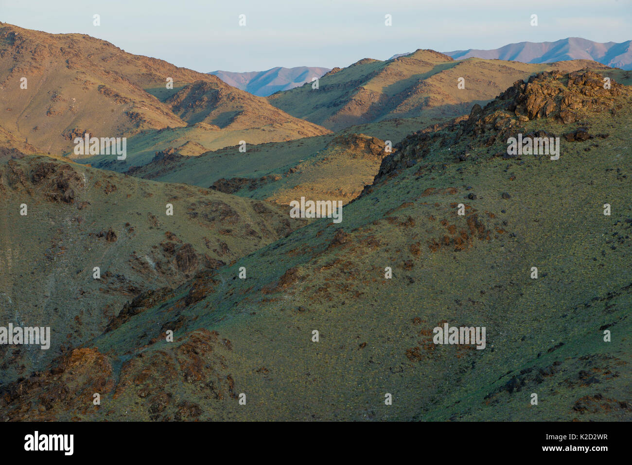 Khavtsgait Pétroglyphes Montagne, désert de Gobi, Govi Gurvan Saikhan National Park, au sud de la Mongolie. Juin 2015. Banque D'Images