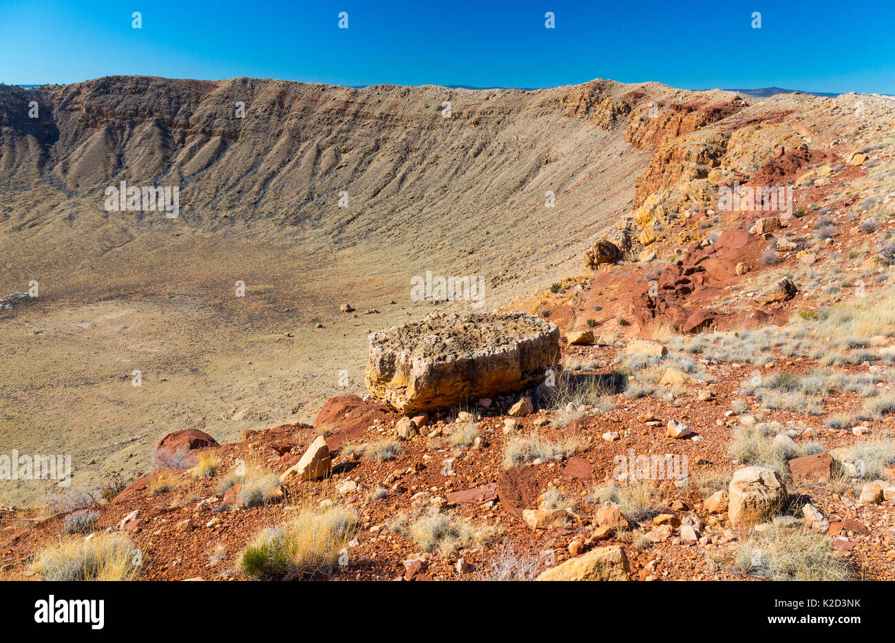 Vue sur le cratère Barringer Meteor /, Winslow, Arizona, USA, février 2015. Banque D'Images
