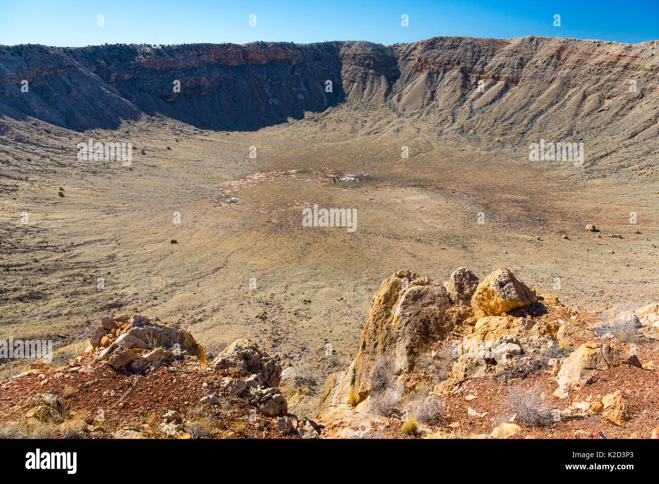 Vue sur le cratère Barringer Meteor /, Winslow, Arizona, USA, février 2015. Banque D'Images