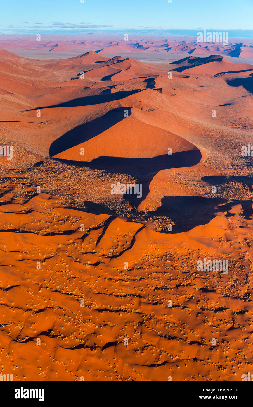 Vue aérienne de Namib-Naukluft National Park avec un habitat de dunes Namibie Banque D'Images