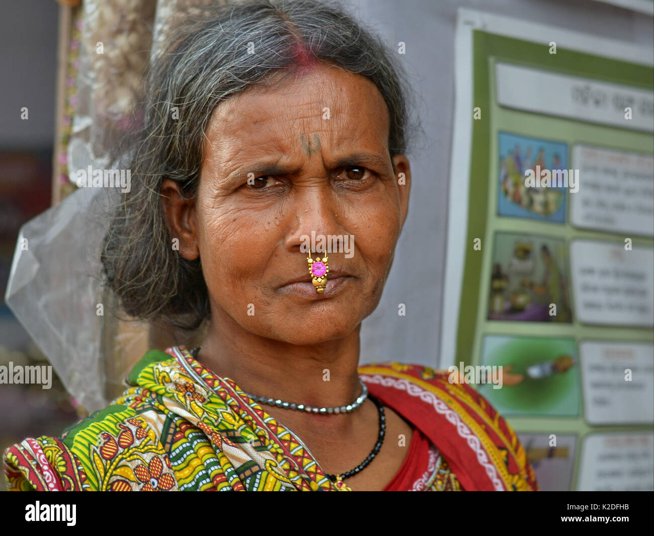 Personnes âgées Femme Adivasi Indiennes Femme Tribal